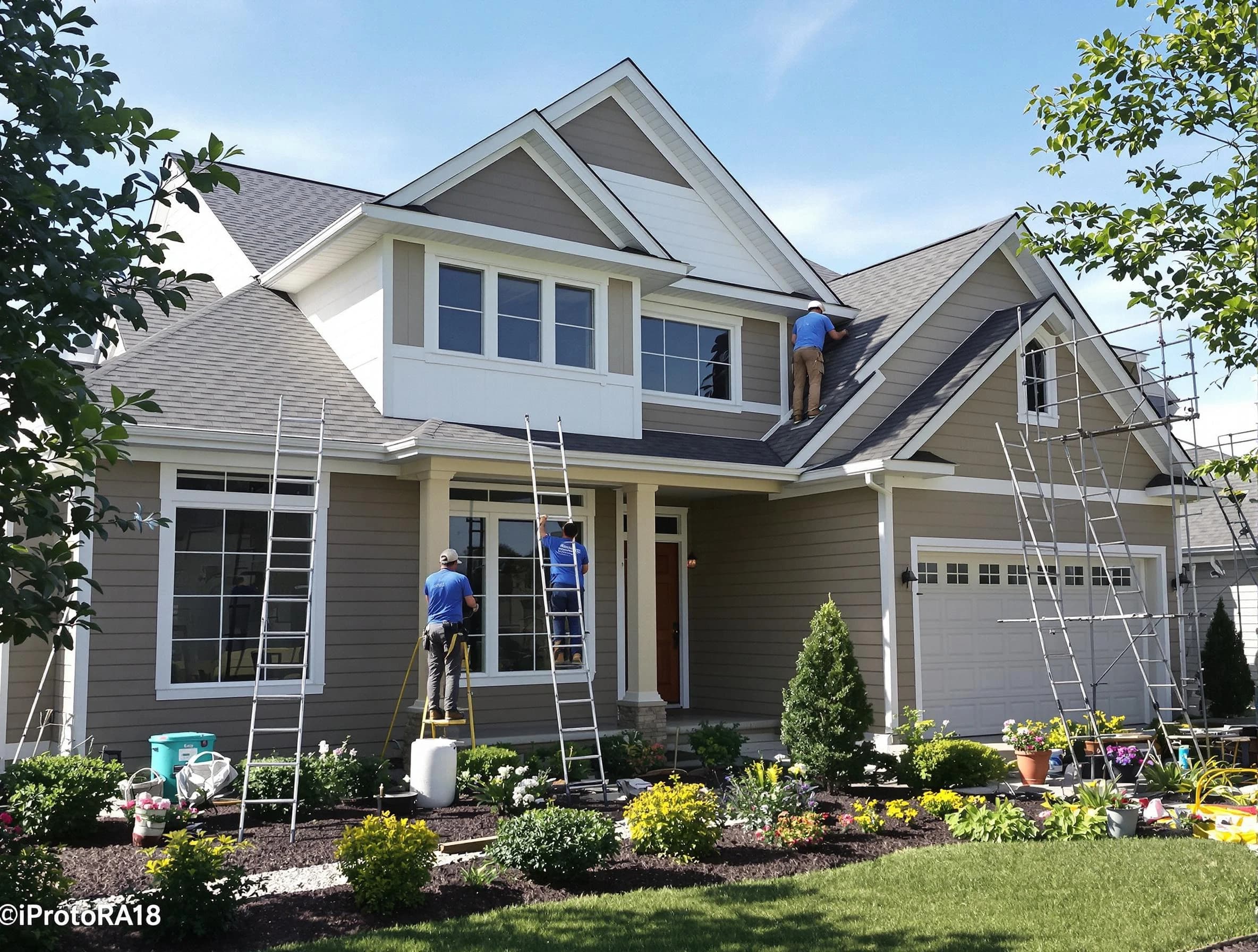 Detailed exterior painting by Tallmadge House Painters in Tallmadge