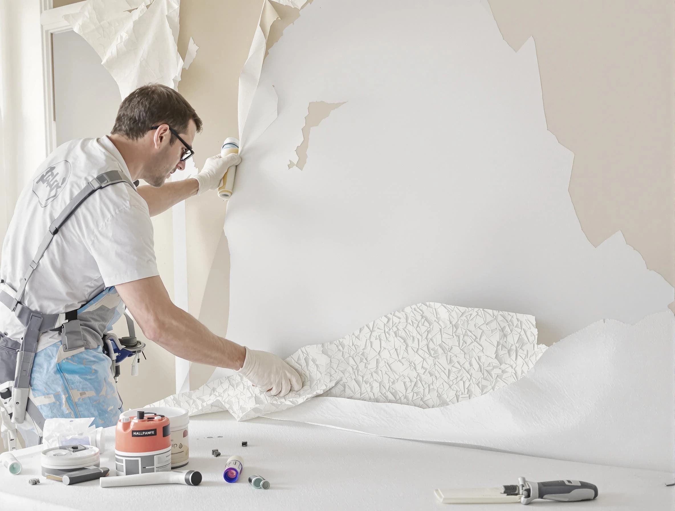 Detailed wallpaper removal and wall prep by Tallmadge House Painters in Tallmadge